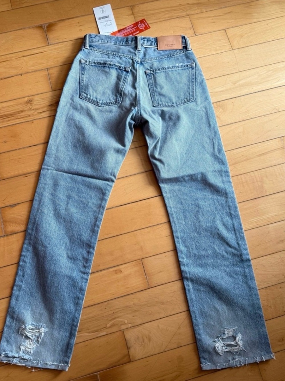 NEW MOUSSY VINTAGE STEELE2260 Straight Light Blue Denim Distressed Jeans Size 26 - Picture 8 of 15